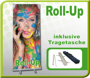 Display Roll-Up. Messe-Aufsteller, Werbedisplay